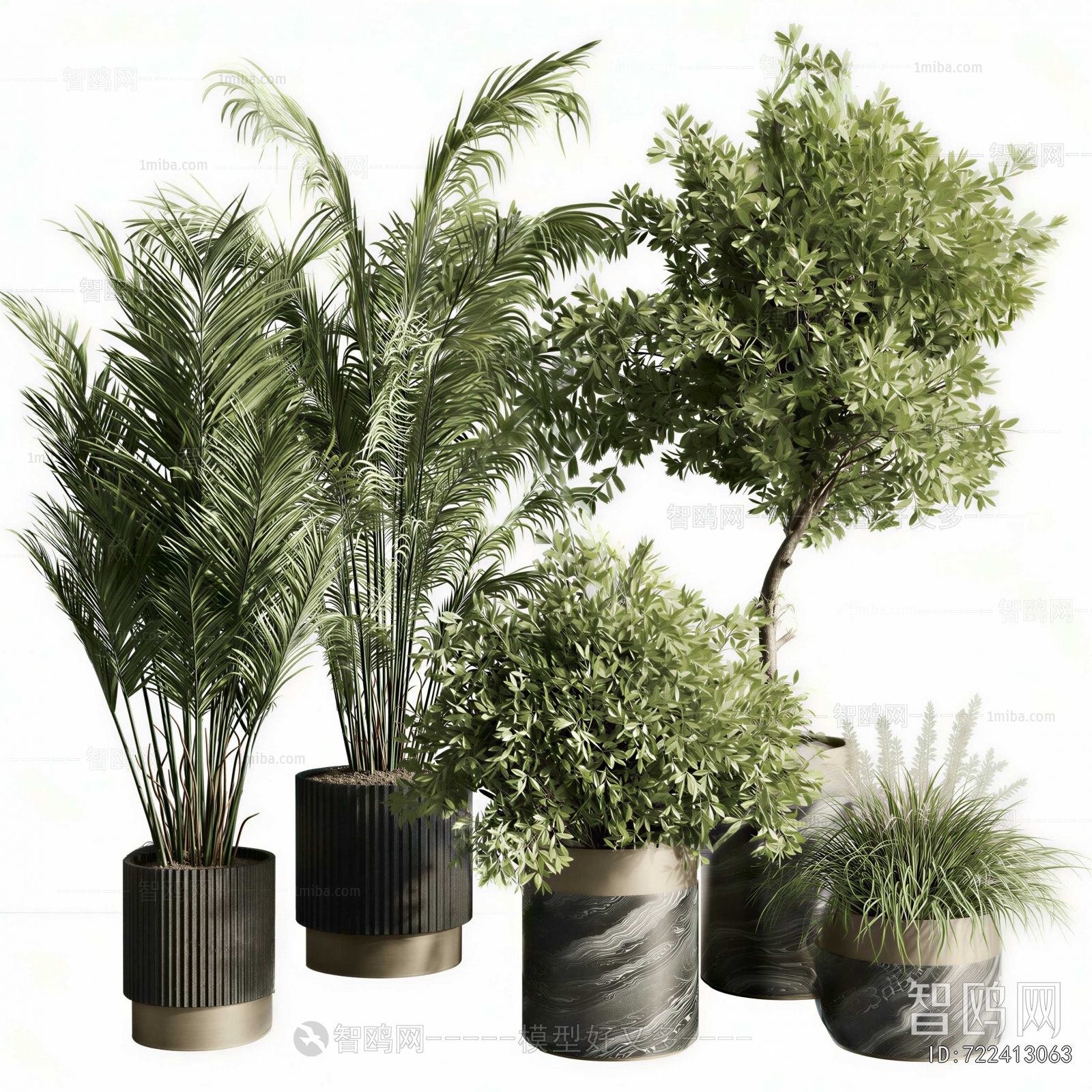 Modern Ground Green Plant Potted Plants