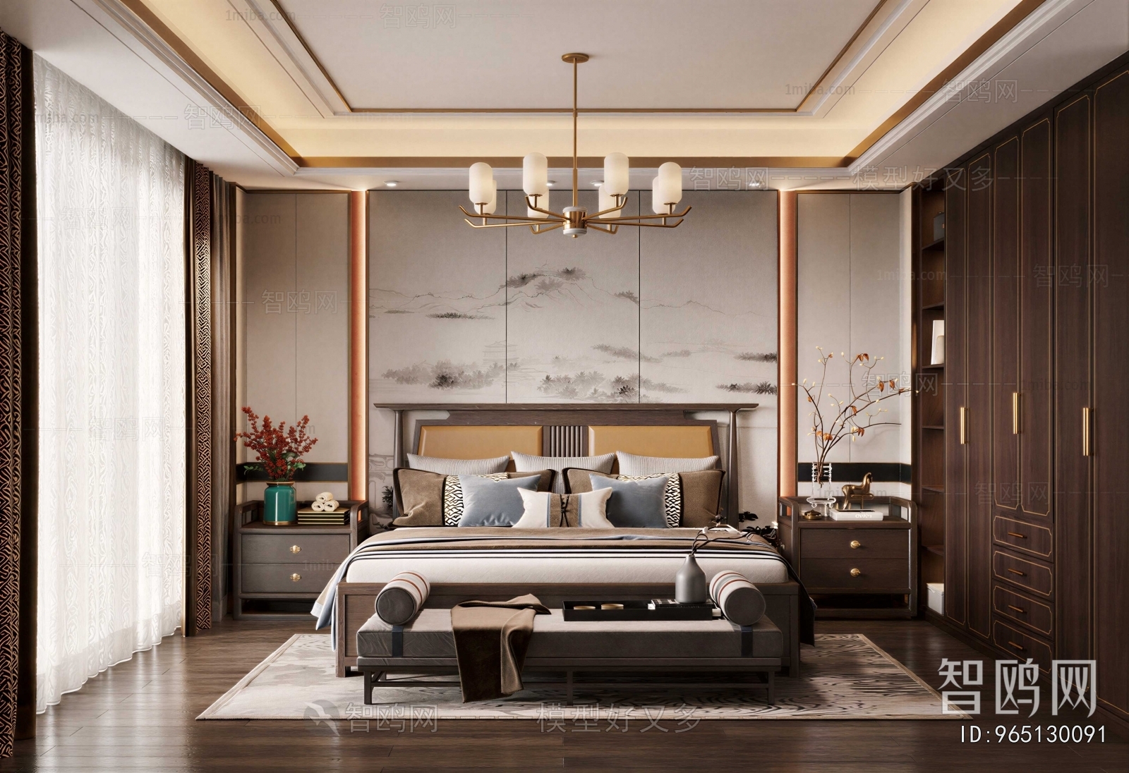New Chinese Style Bedroom
