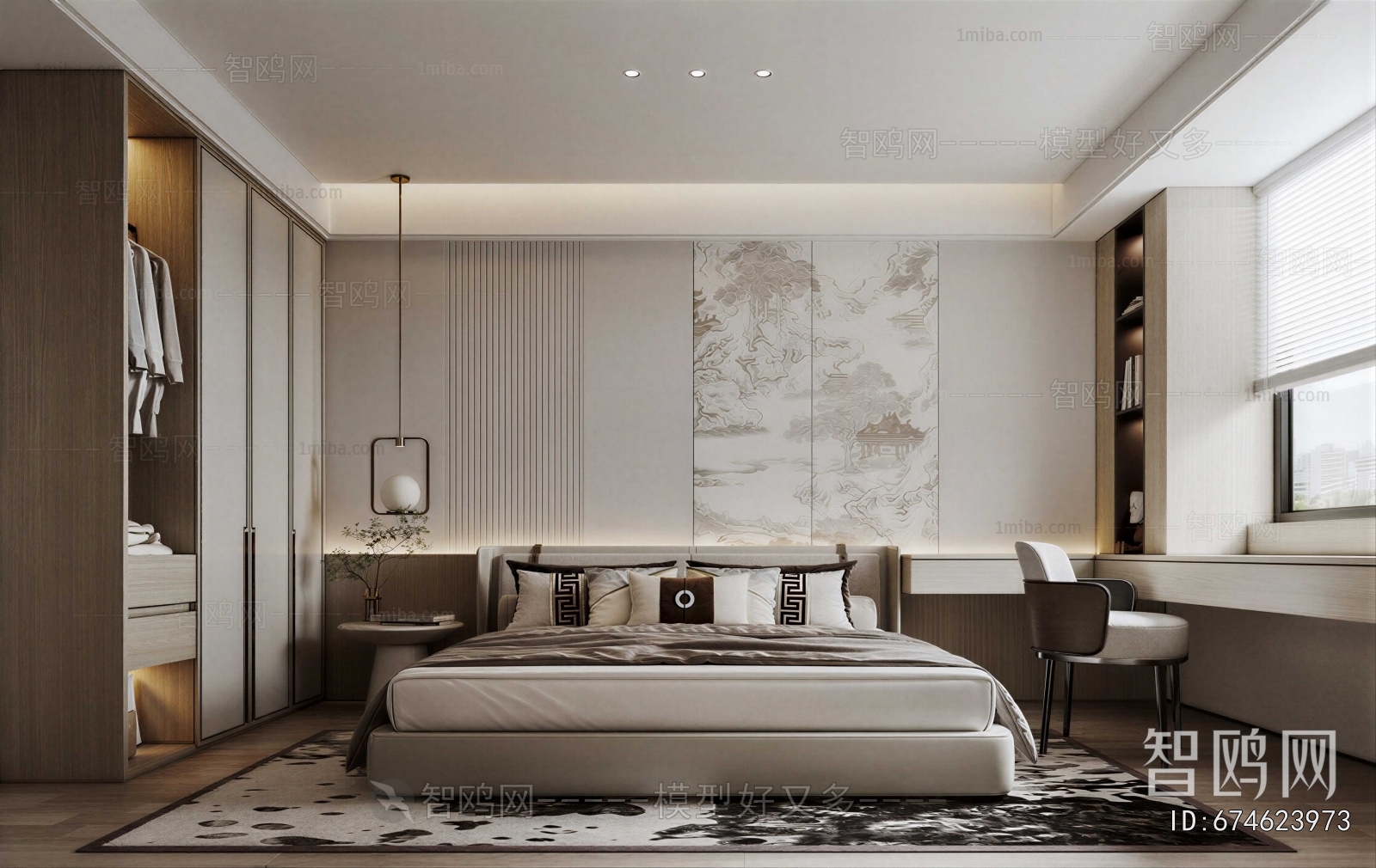 New Chinese Style Bedroom