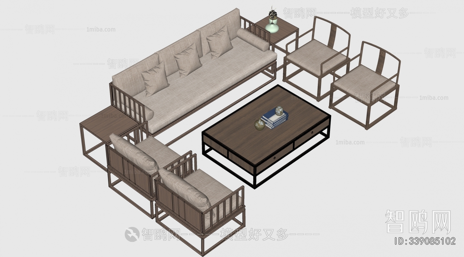 New Chinese Style Sofa Combination