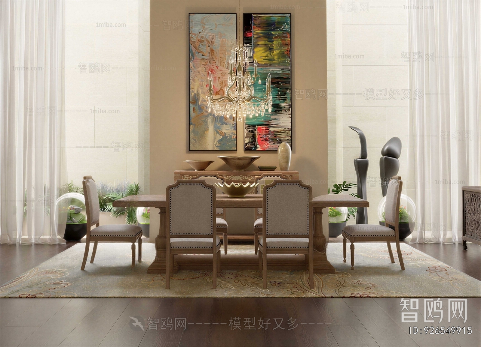 European Style Dining Table And Chairs