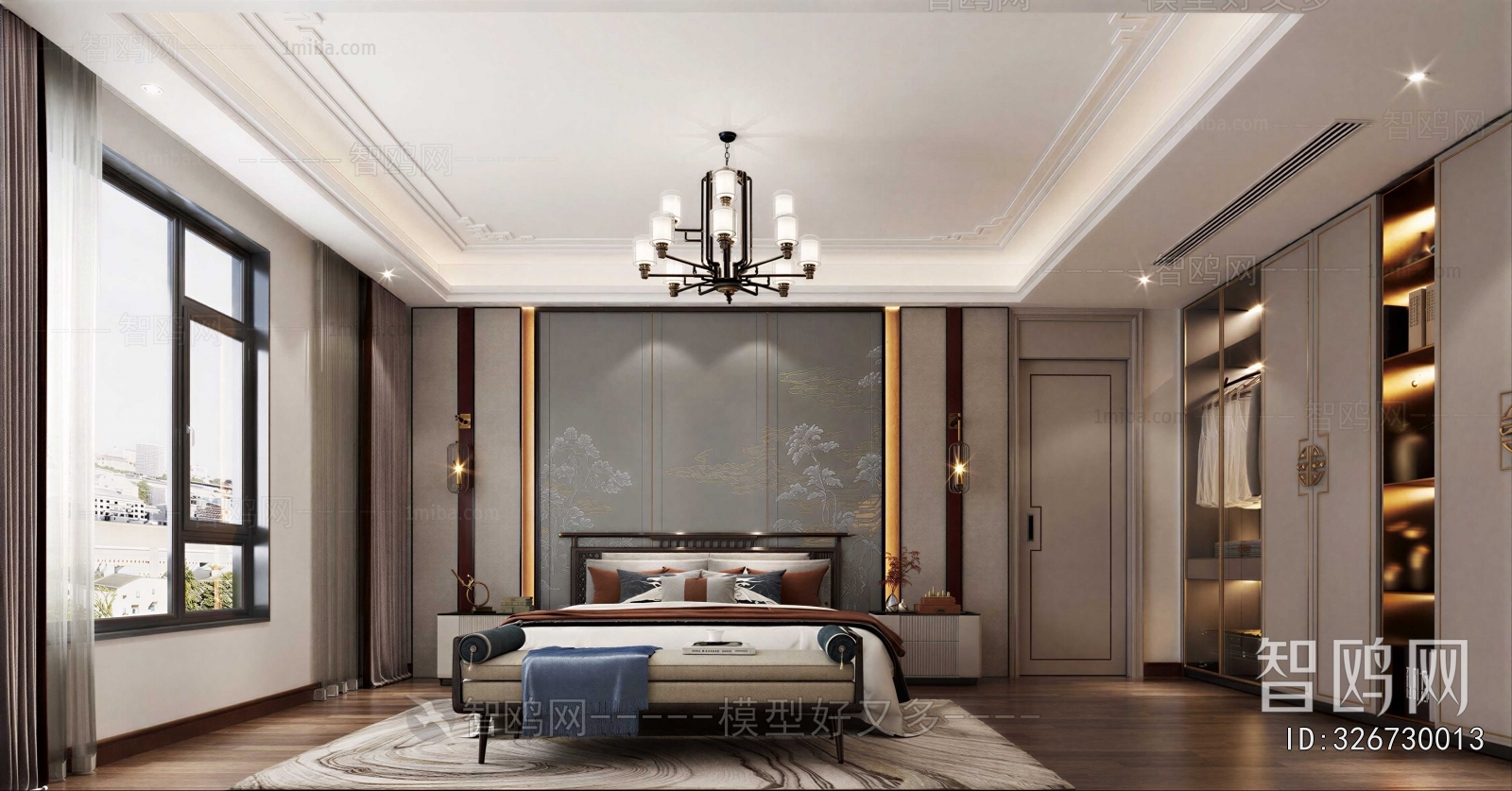 New Chinese Style Bedroom