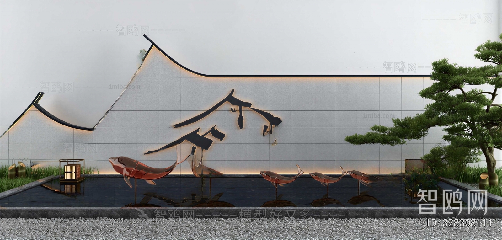 New Chinese Style Rockery Waterscape