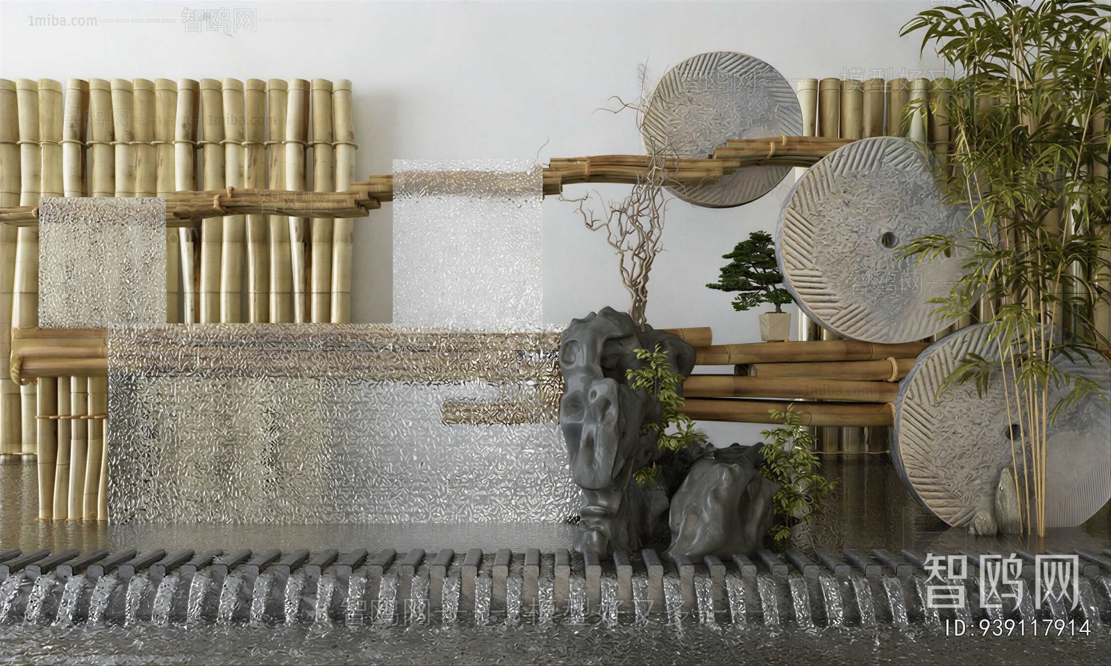 New Chinese Style Rockery Waterscape