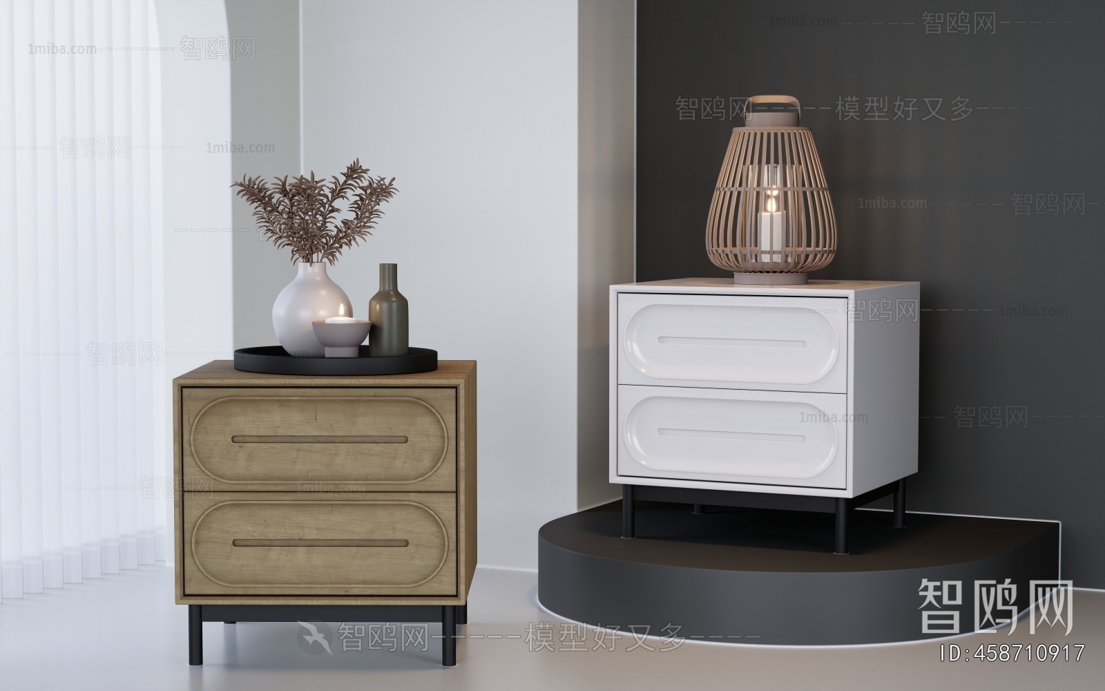 Retro Style Bedside Cupboard