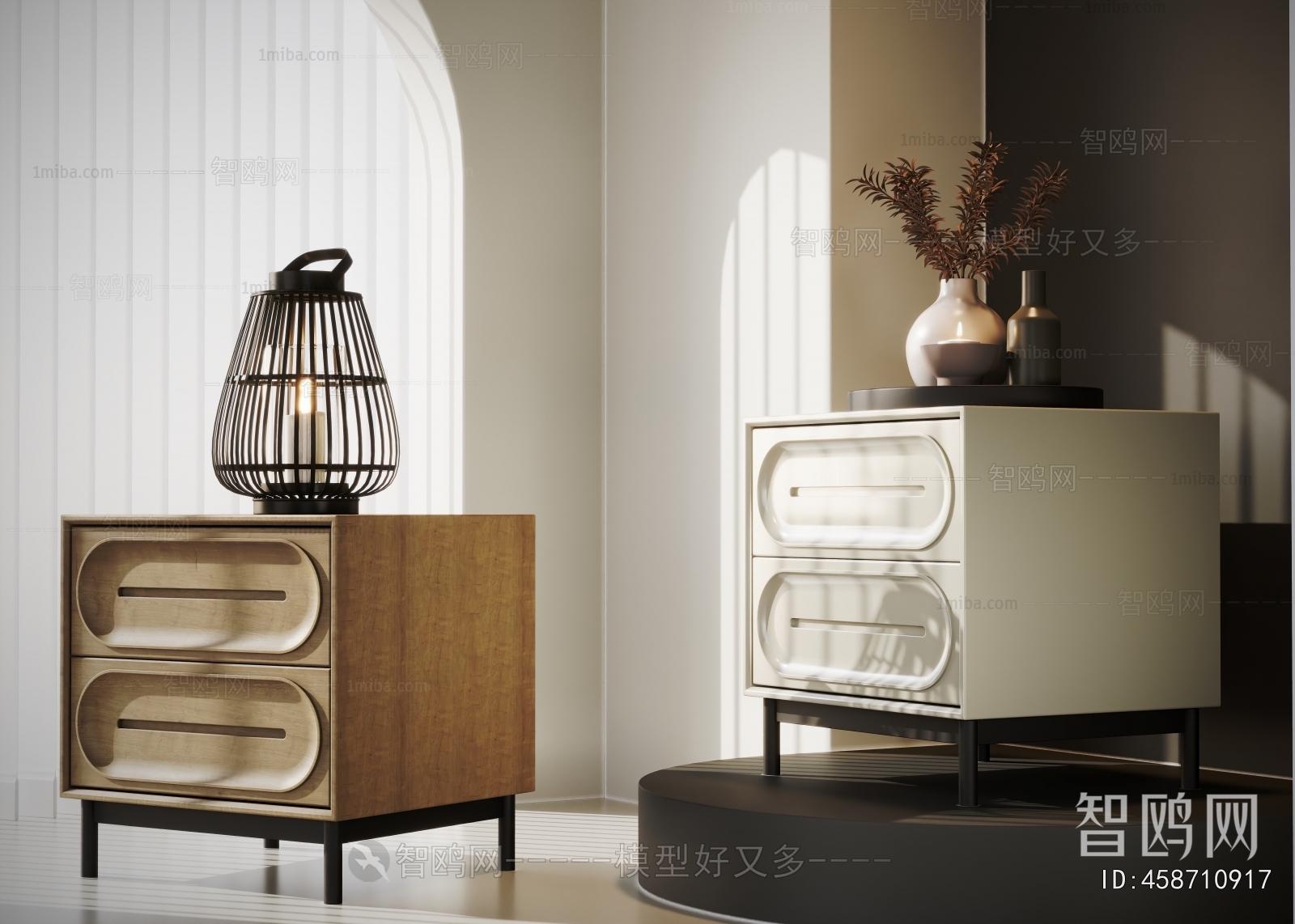 Retro Style Bedside Cupboard