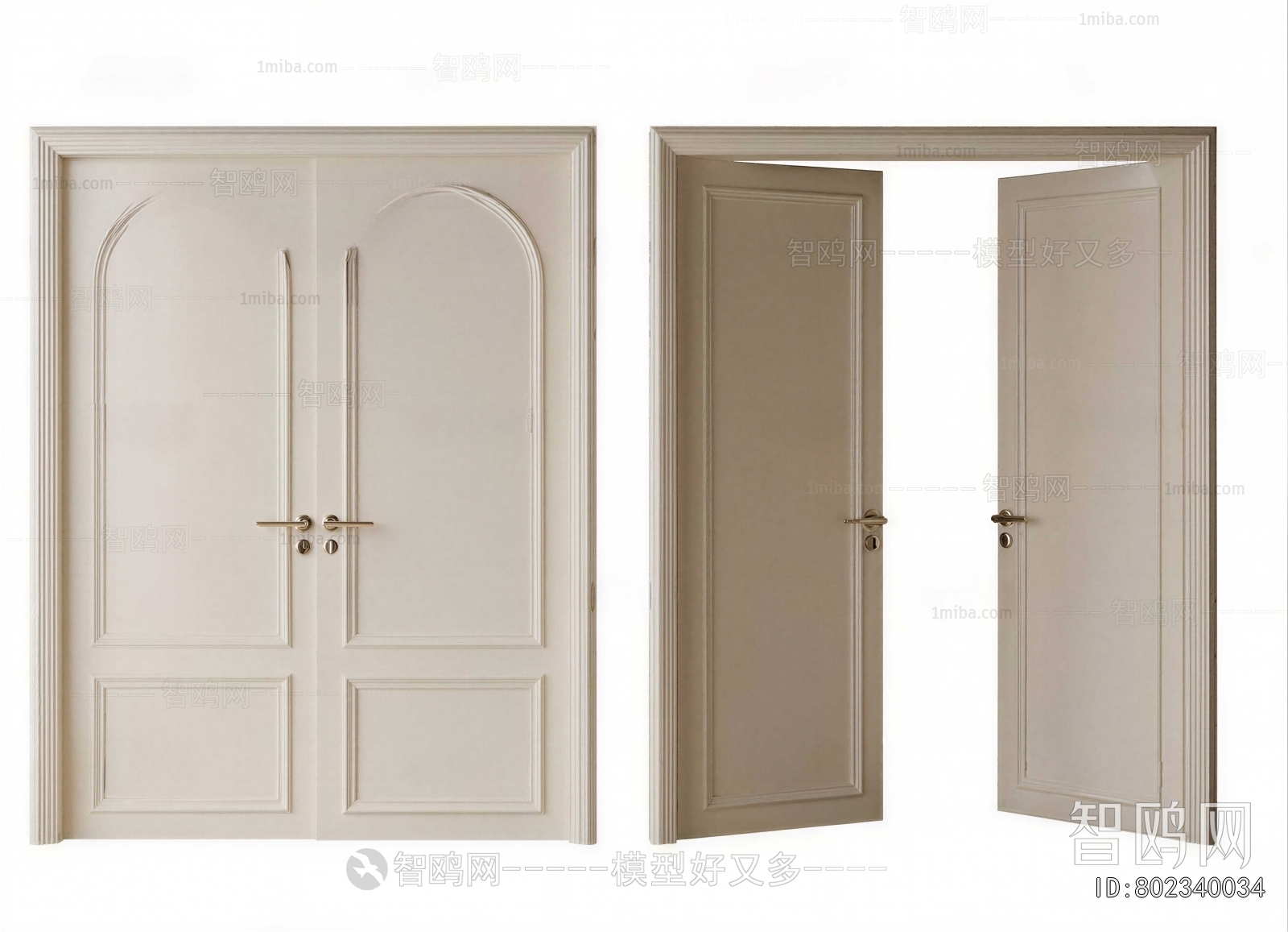 Simple European Style Double Door