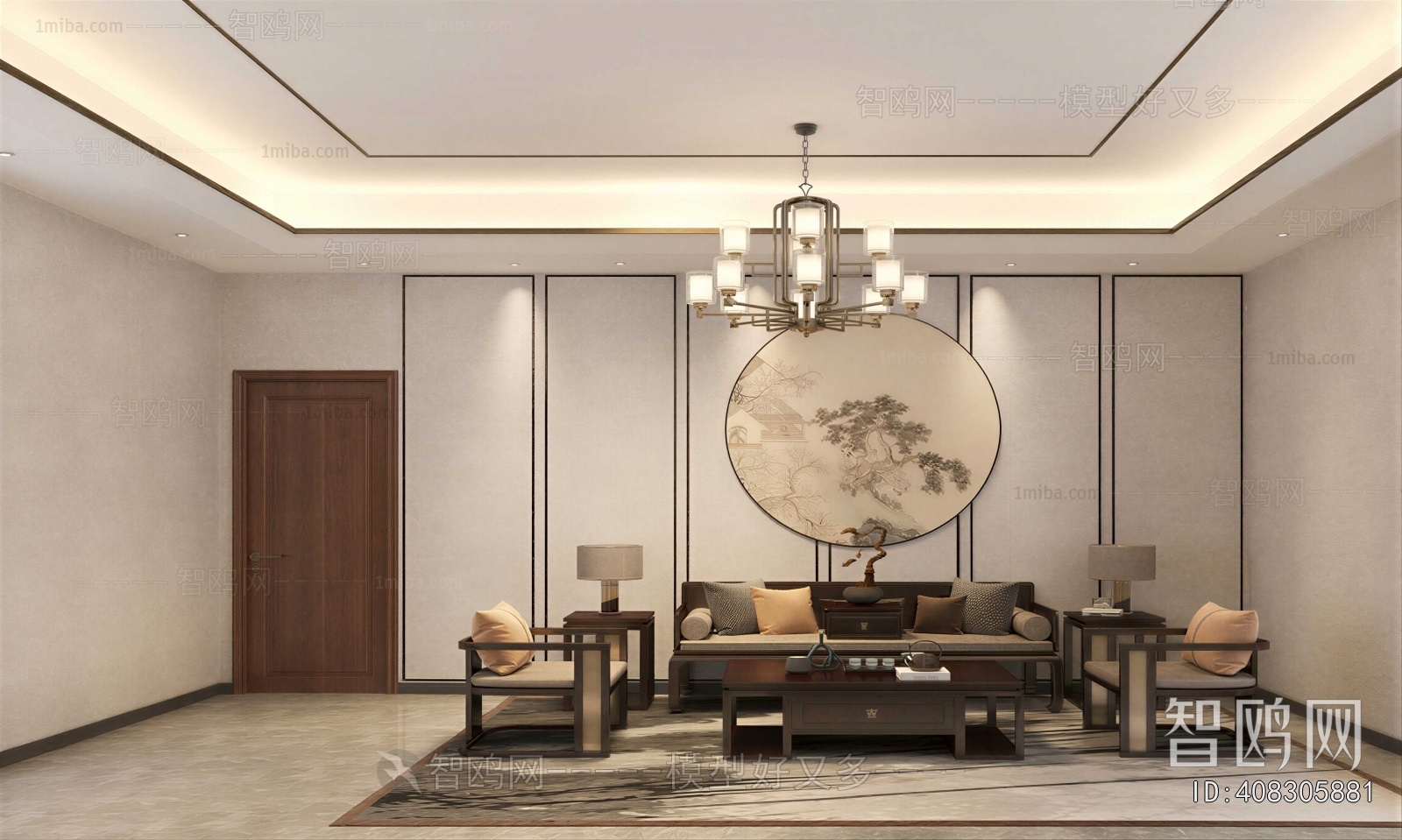 New Chinese Style A Living Room