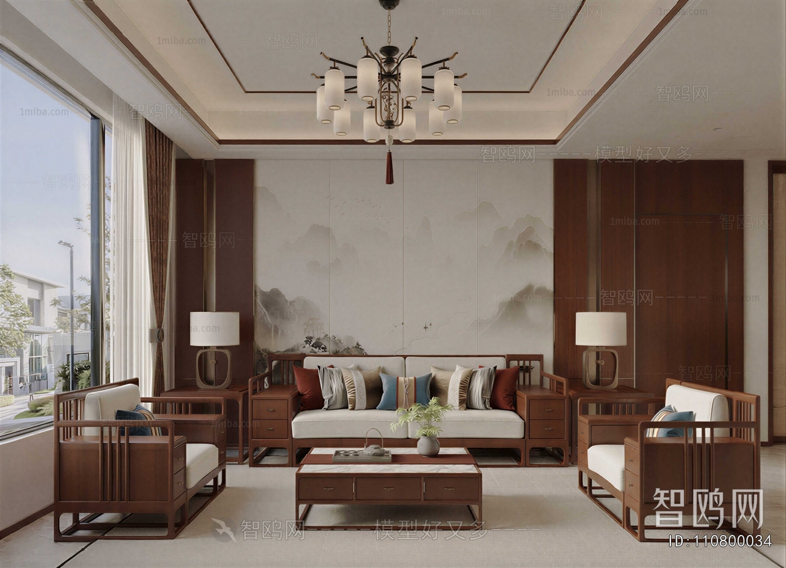 New Chinese Style A Living Room