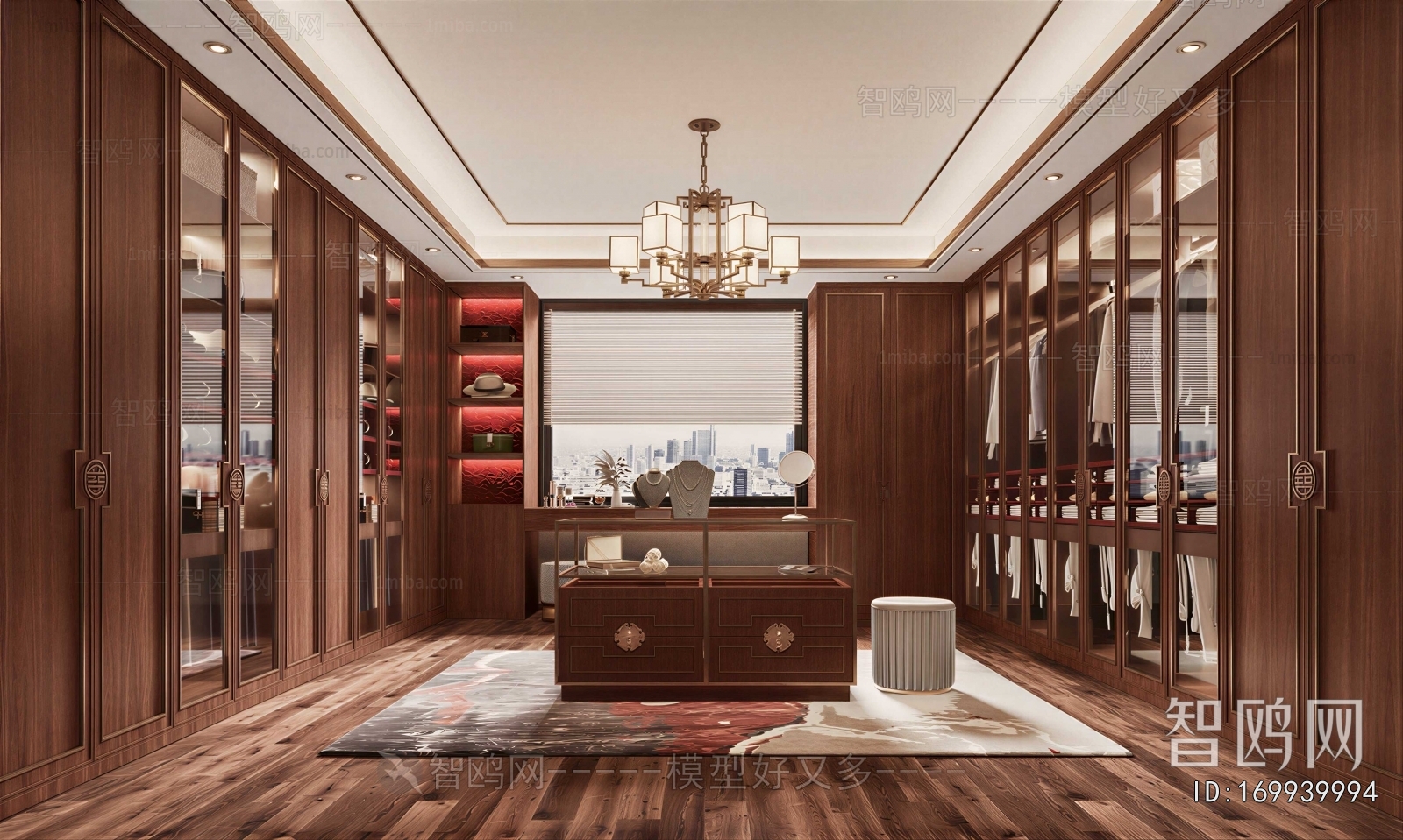 New Chinese Style Clothes Storage Area