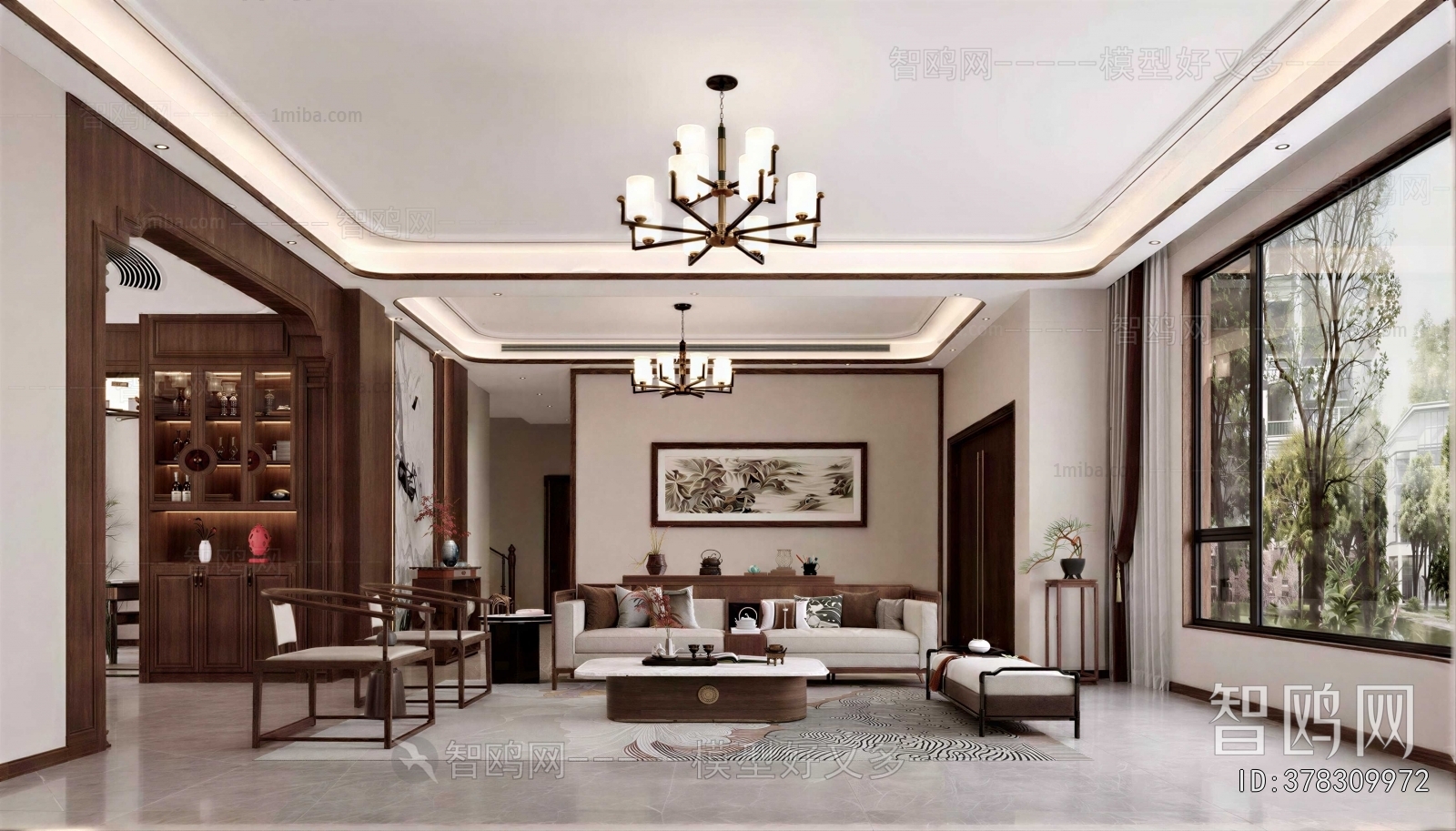 New Chinese Style A Living Room