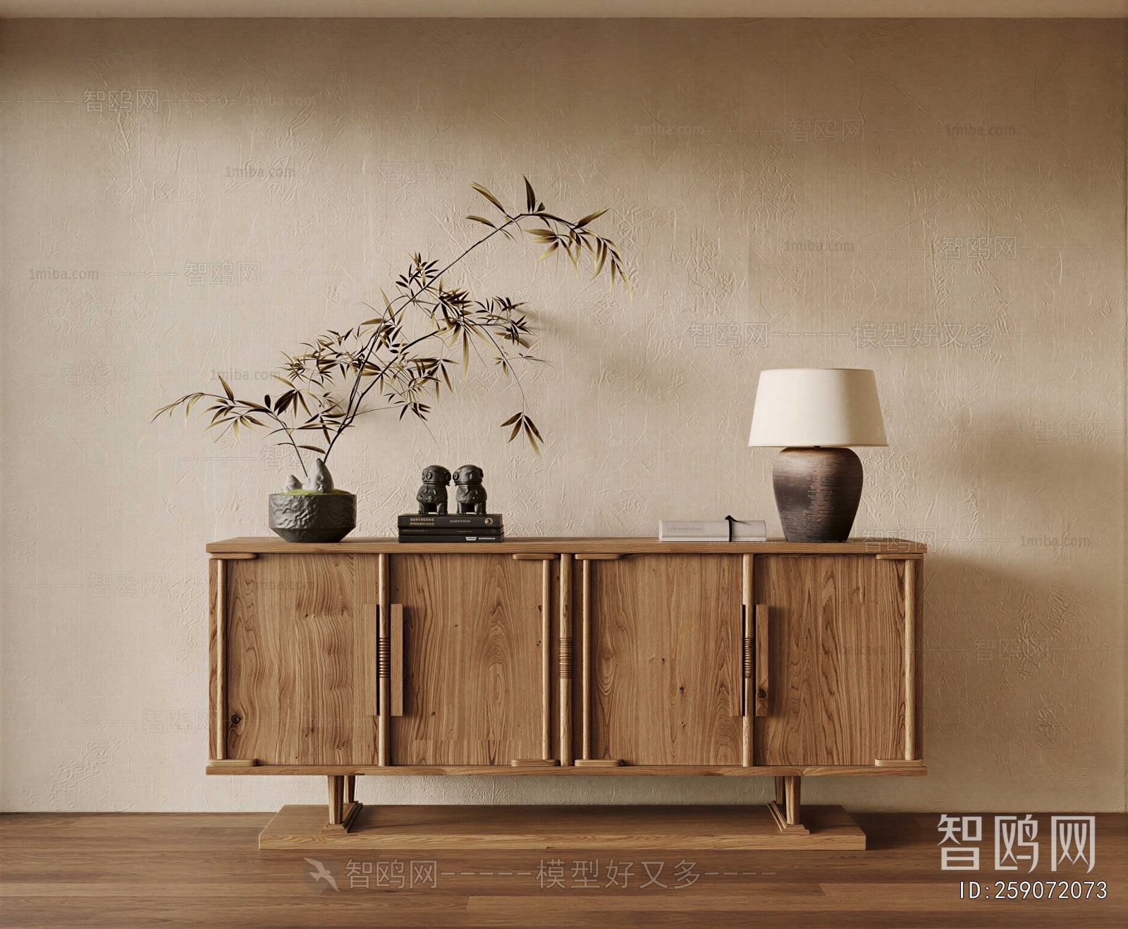 Wabi-sabi Style Side Cabinet