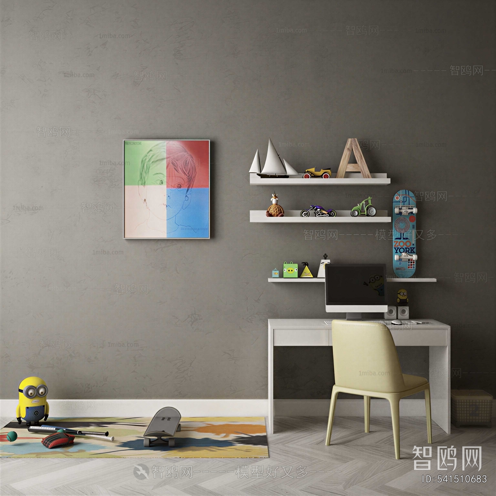 Nordic Style Computer Desk And Chair