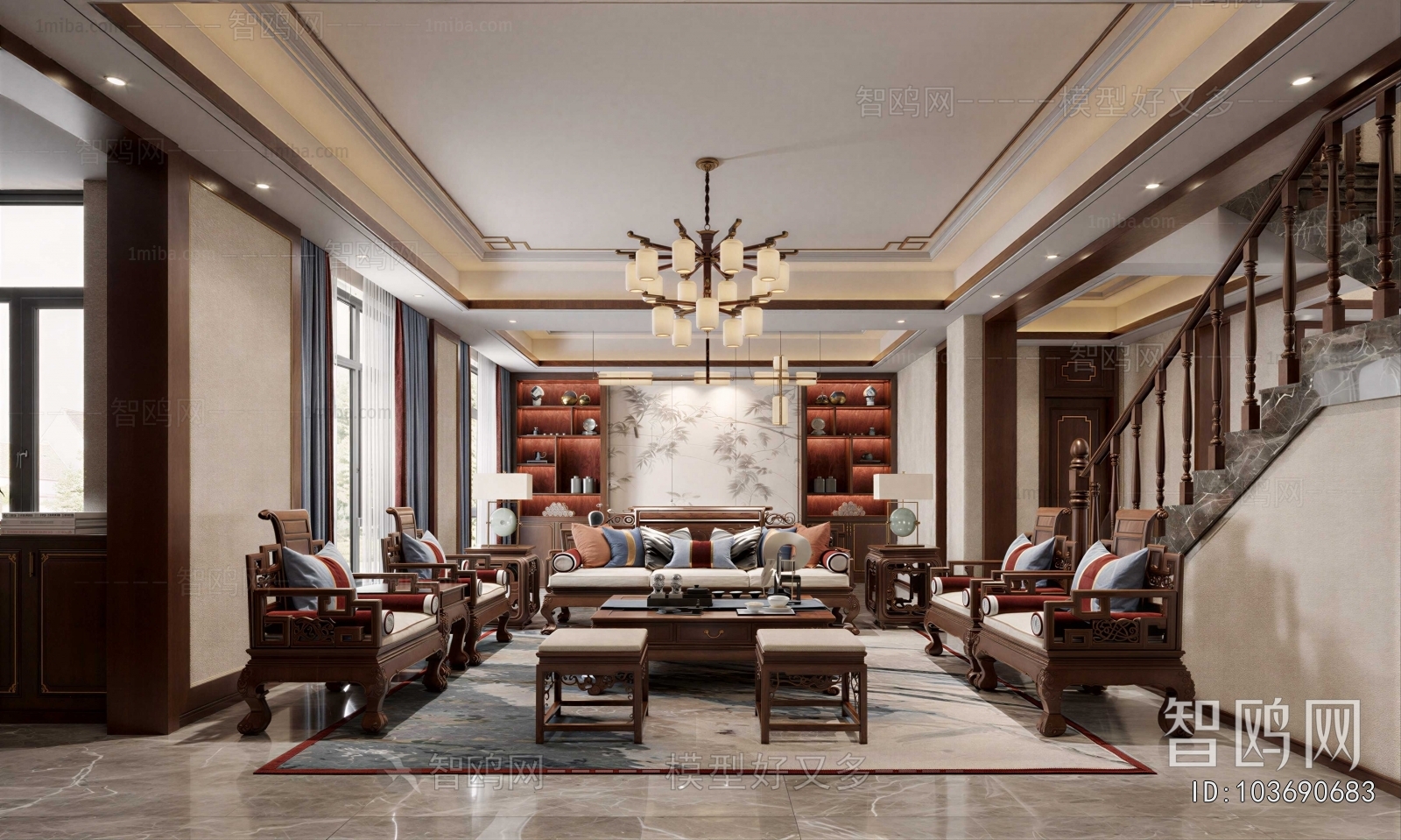 New Chinese Style A Living Room