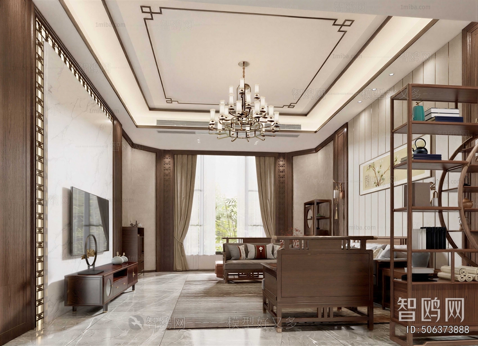 New Chinese Style A Living Room