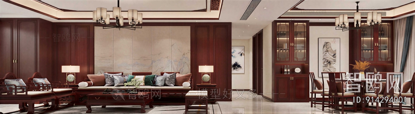 New Chinese Style A Living Room