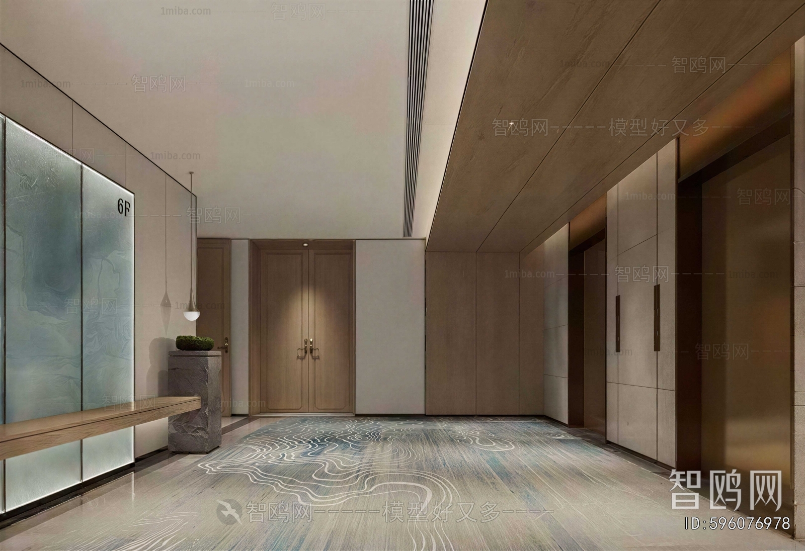 New Chinese Style Corridor Elevator Hall