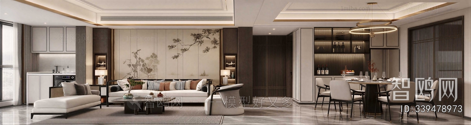 New Chinese Style A Living Room