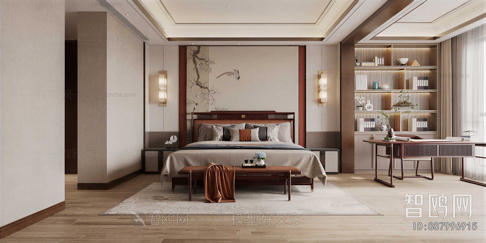 New Chinese Style Bedroom