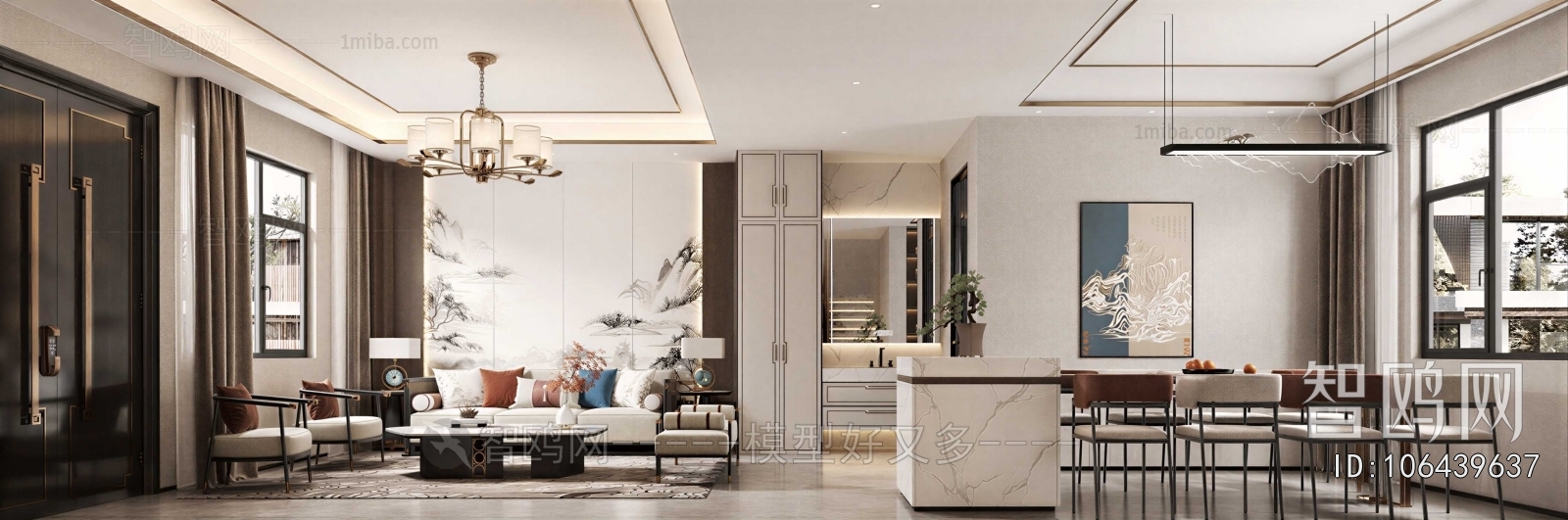 New Chinese Style A Living Room