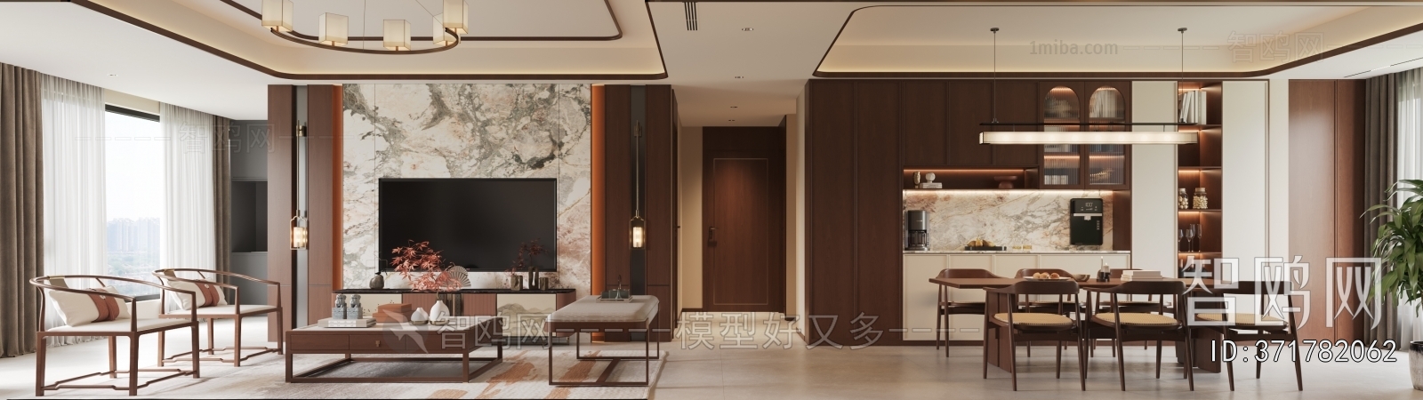 New Chinese Style A Living Room