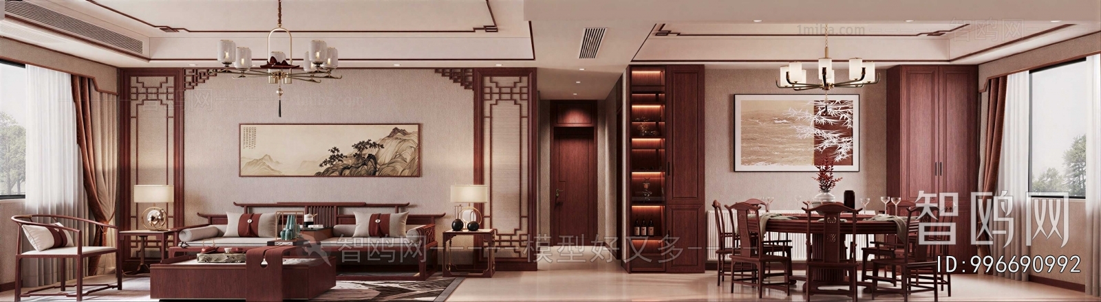 New Chinese Style A Living Room