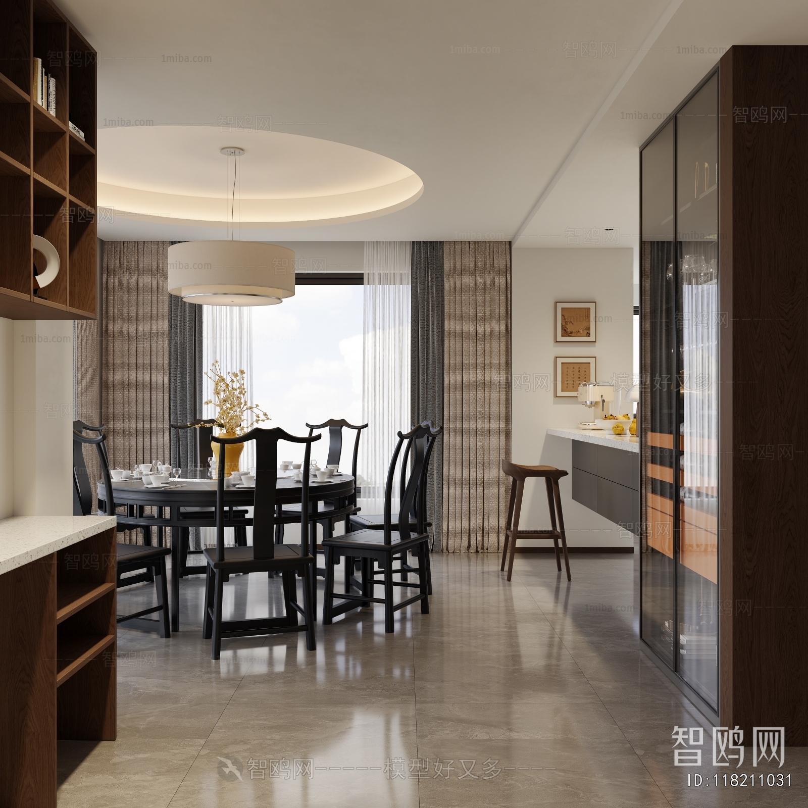 New Chinese Style A Living Room