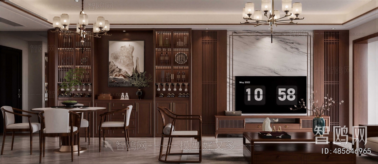 New Chinese Style A Living Room