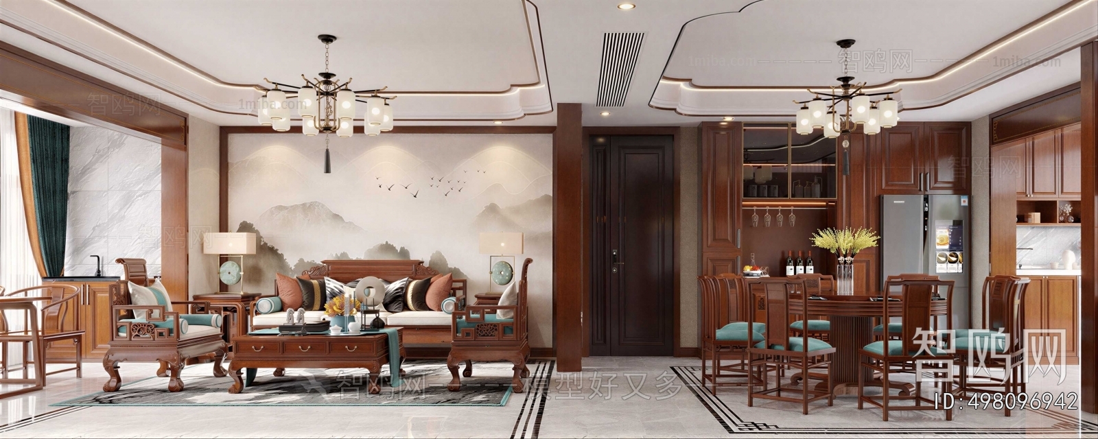 New Chinese Style A Living Room