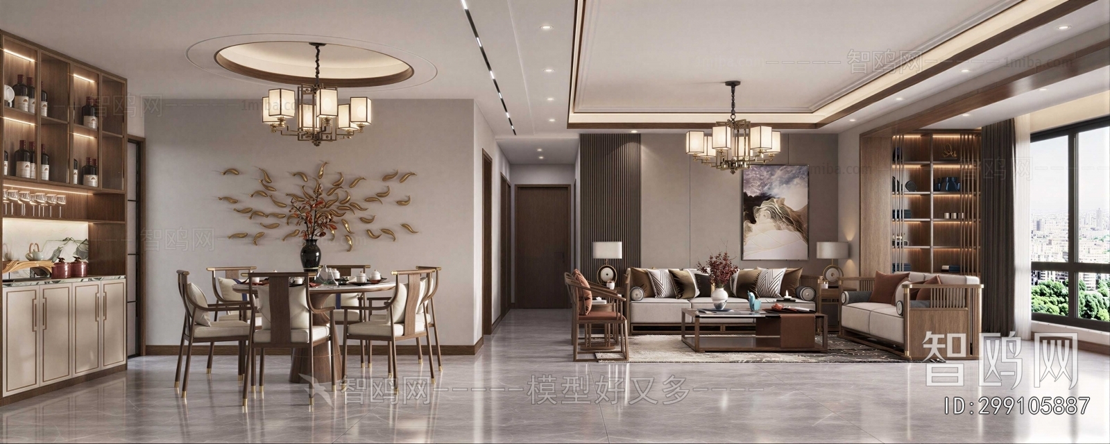 New Chinese Style A Living Room