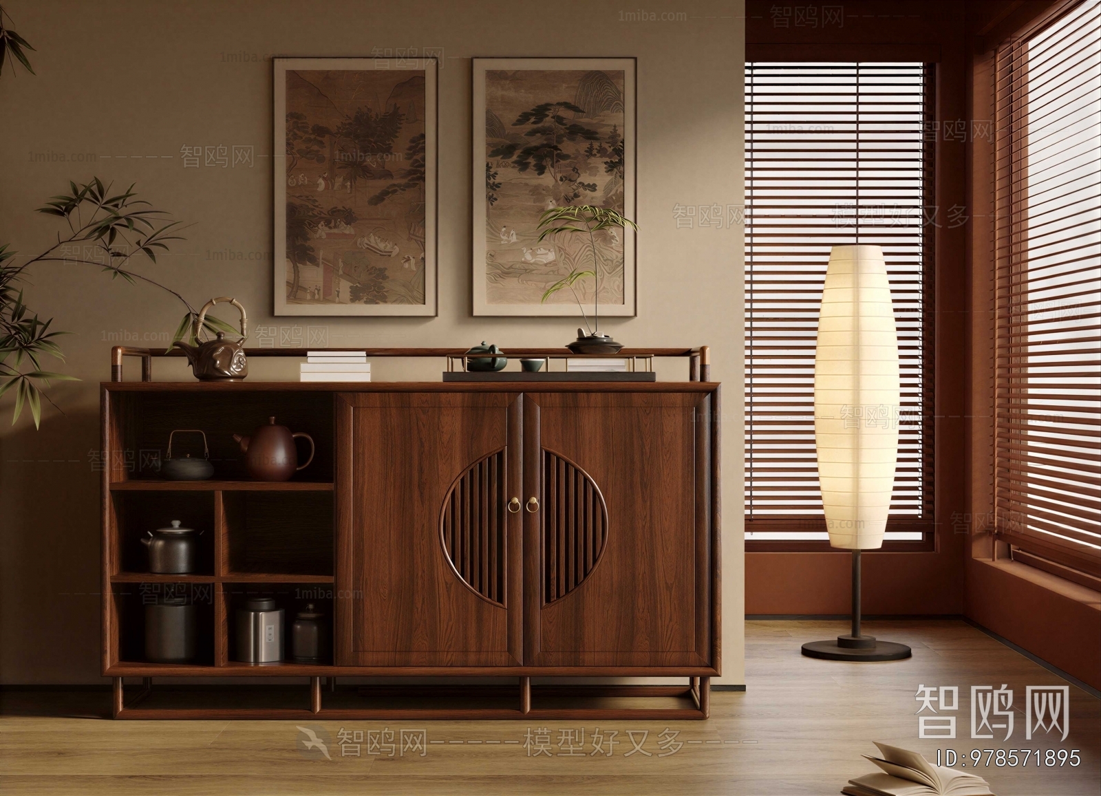 New Chinese Style Entrance Cabinet