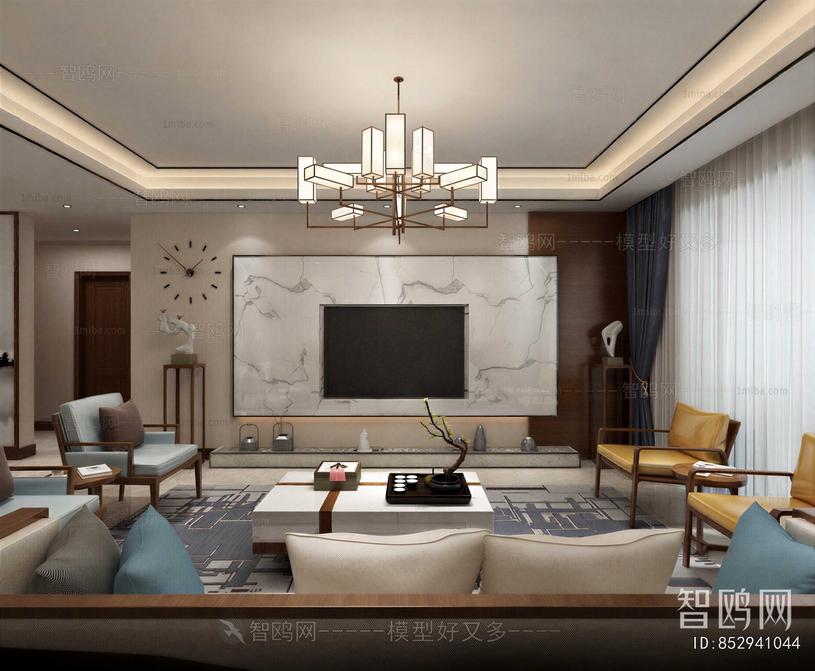 New Chinese Style A Living Room