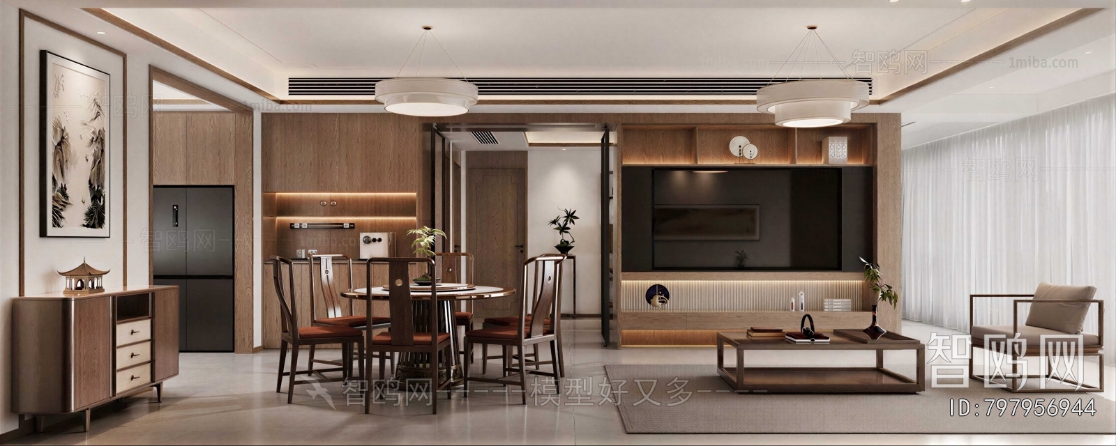 New Chinese Style A Living Room