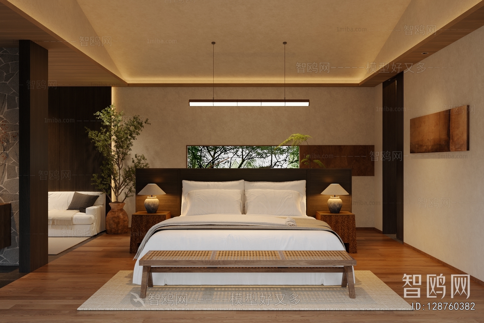 Wabi-sabi Style Guest Room