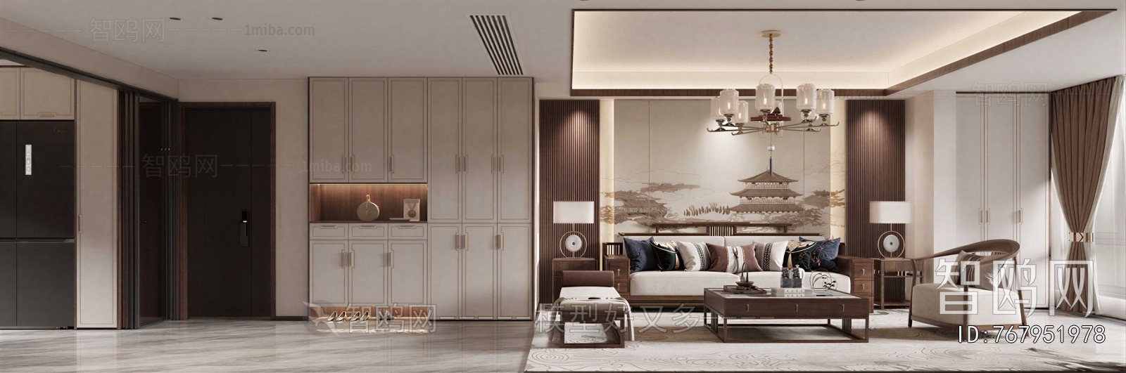 New Chinese Style A Living Room