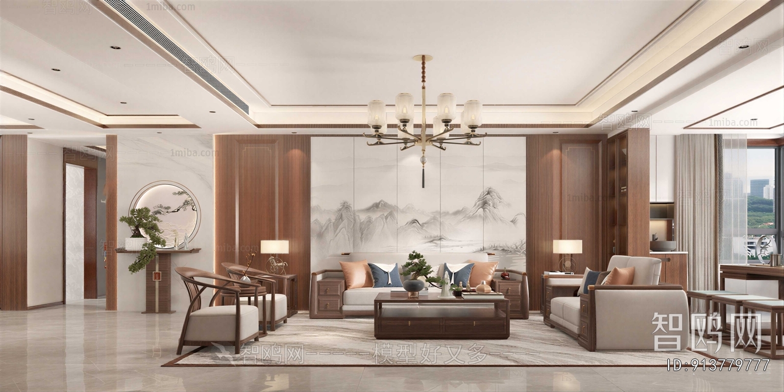 New Chinese Style A Living Room