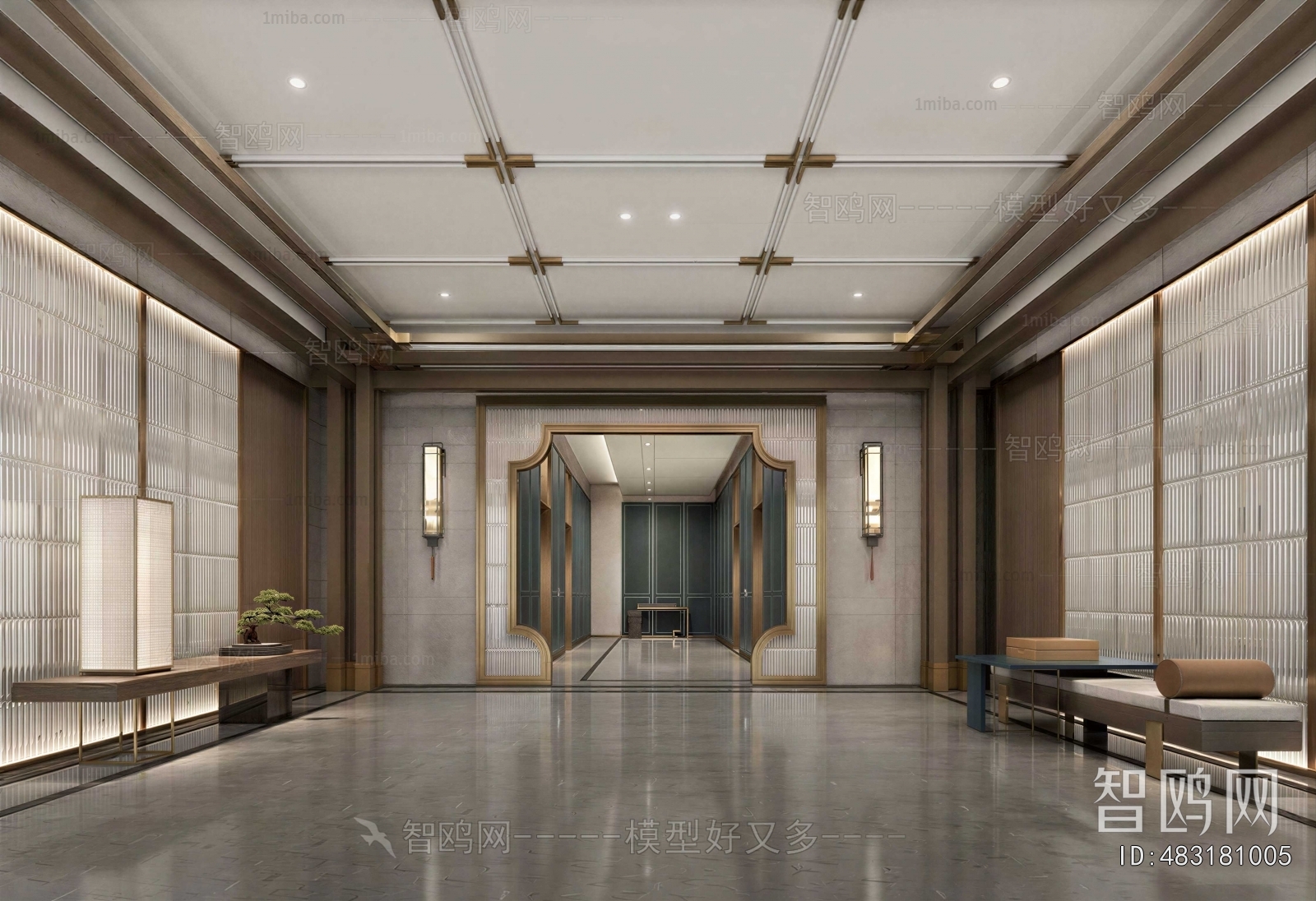 New Chinese Style Elevator Hall