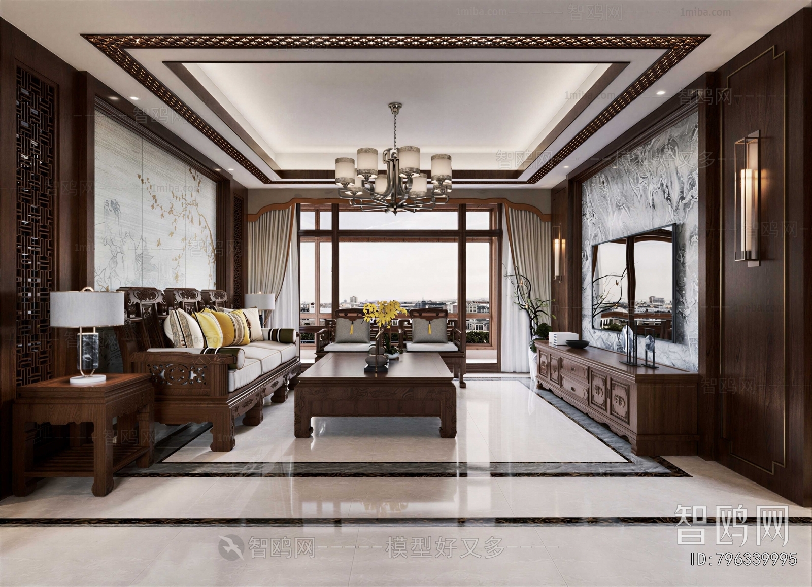 New Chinese Style A Living Room