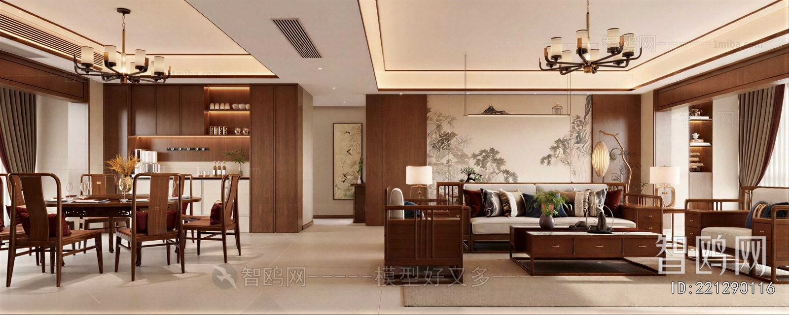 New Chinese Style A Living Room