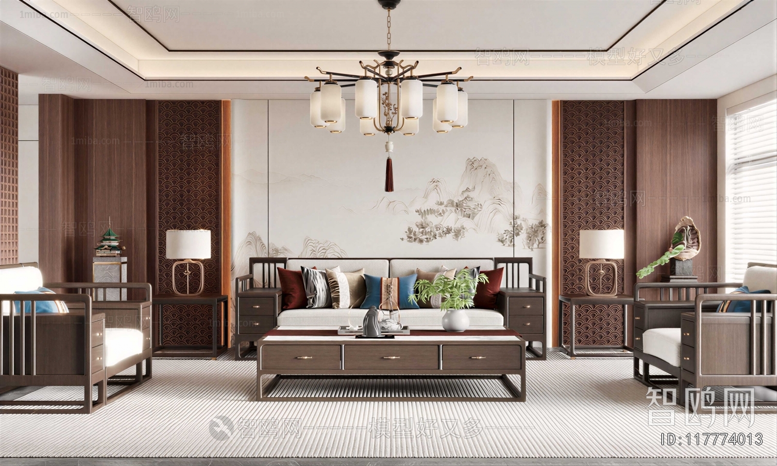 New Chinese Style A Living Room