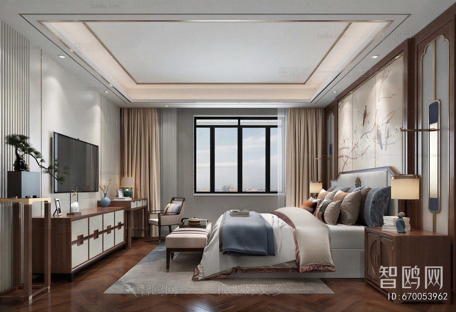 New Chinese Style Bedroom