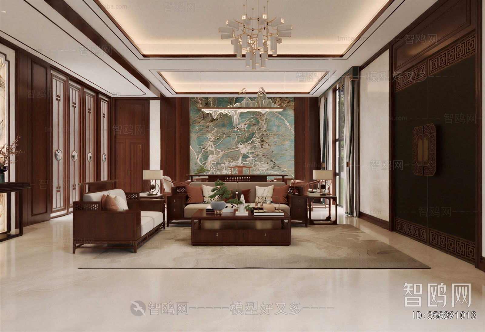New Chinese Style A Living Room