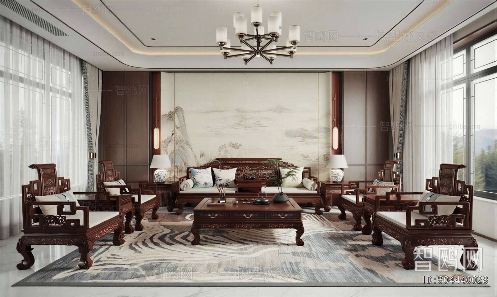 New Chinese Style A Living Room