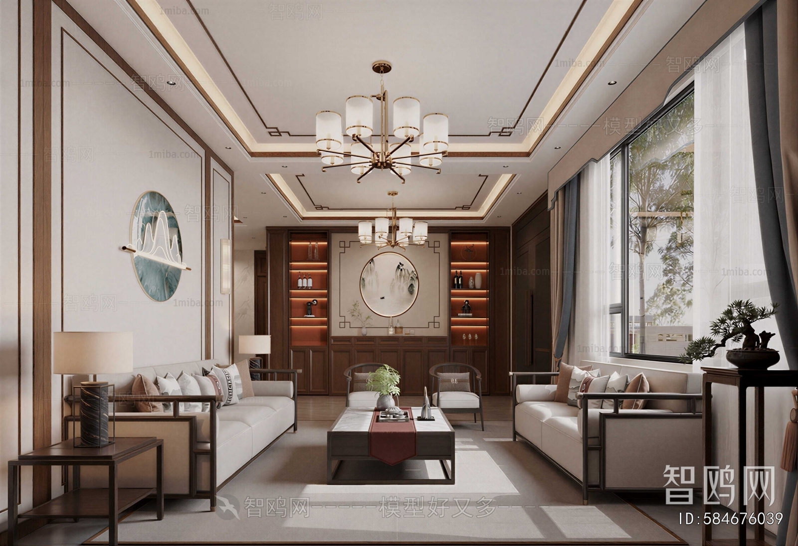 New Chinese Style A Living Room