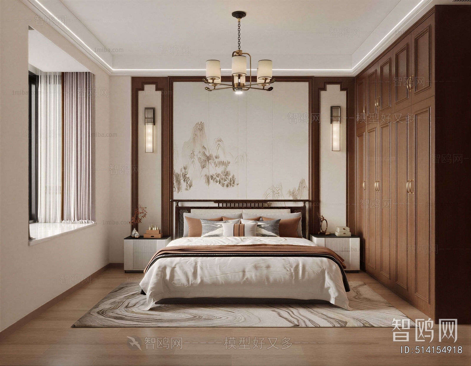 New Chinese Style Bedroom