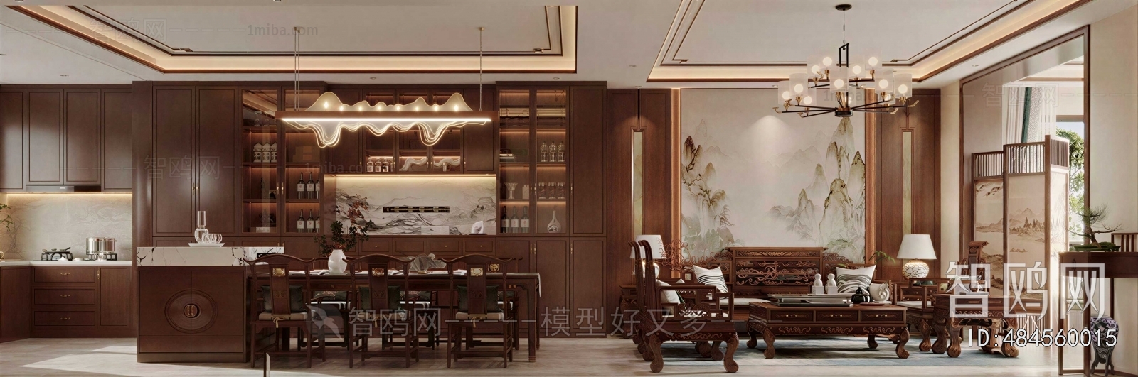 New Chinese Style A Living Room