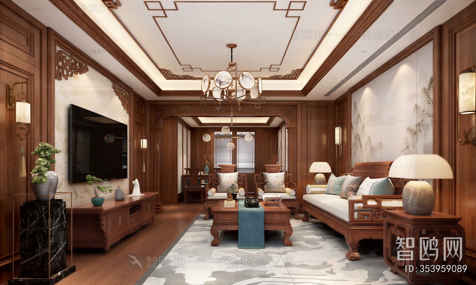 New Chinese Style A Living Room