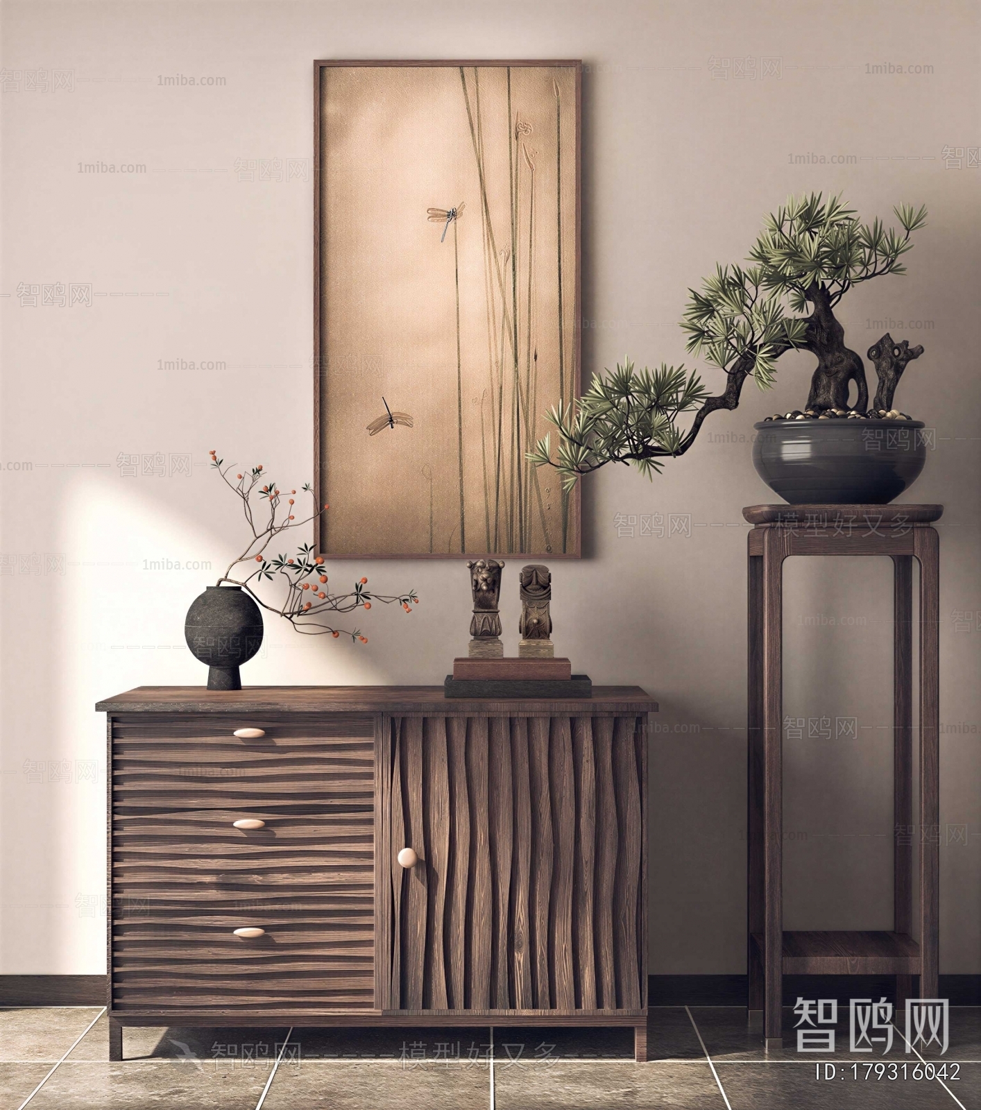 New Chinese Style Side Cabinet