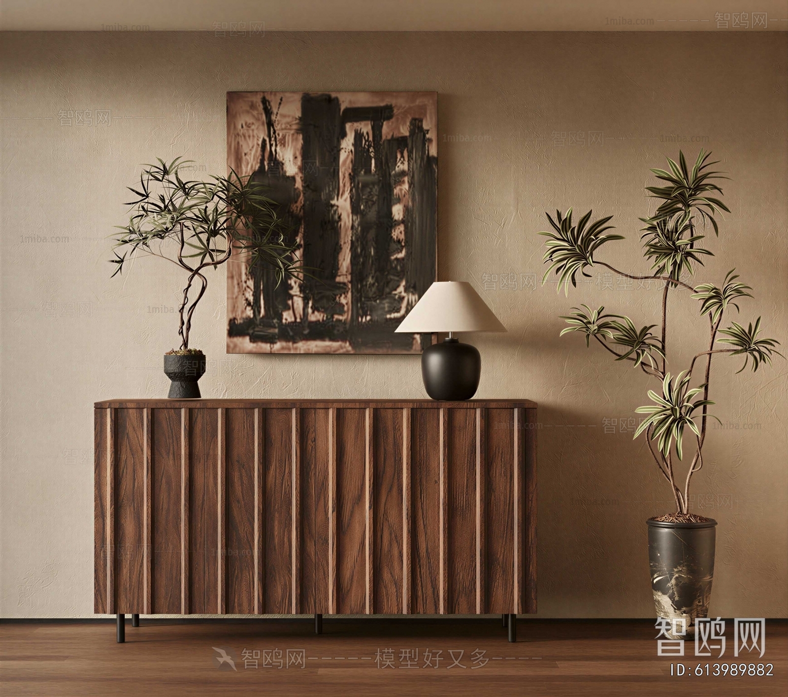 Wabi-sabi Style Side Cabinet