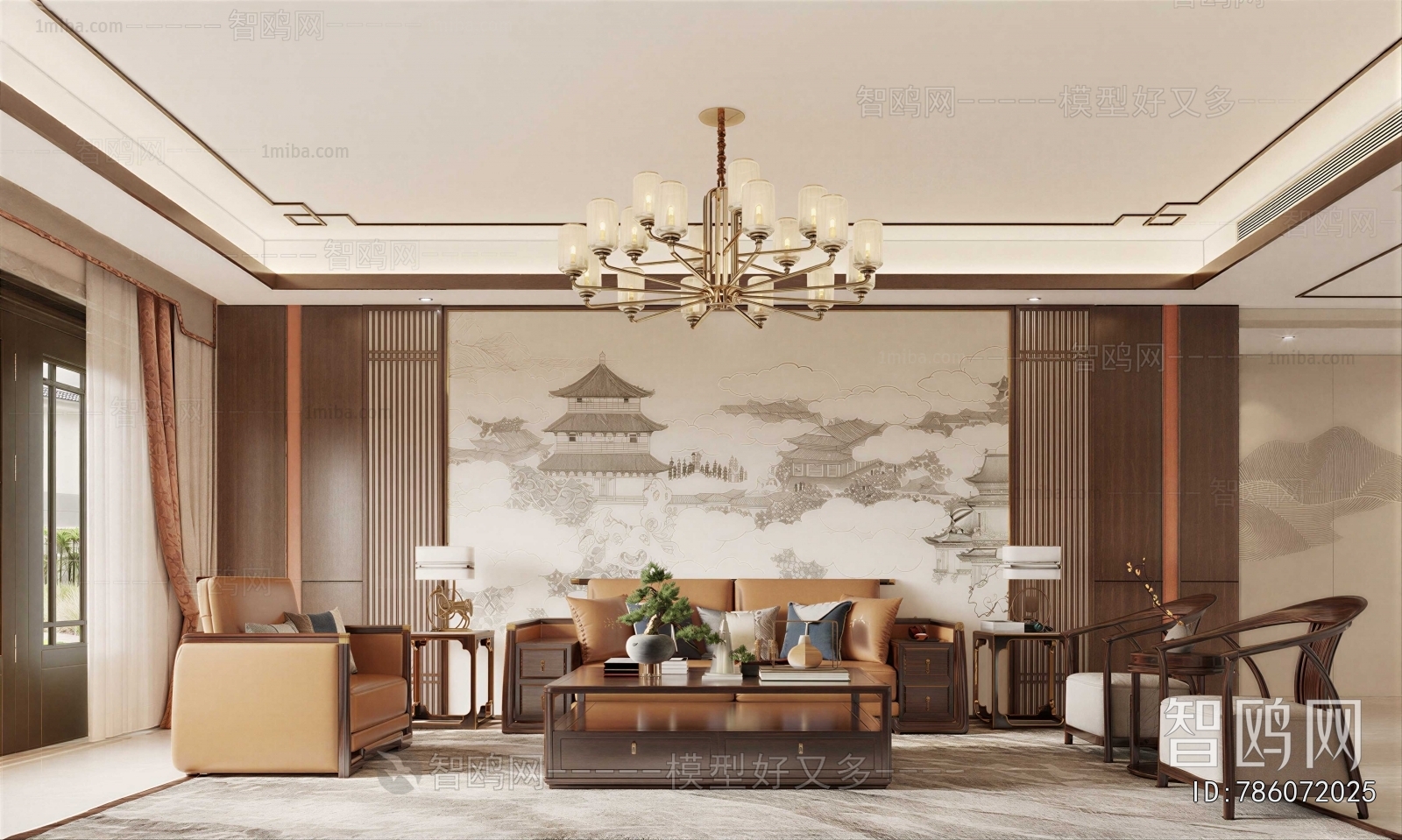 New Chinese Style A Living Room